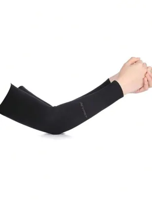 11696 1a-112 1 Par De Mangas De Brazo De Seda De Hielo Sin Dedos Para Protección Solar