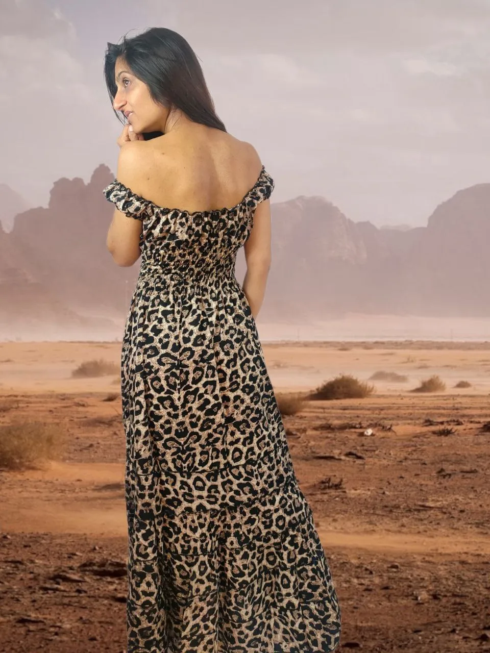 548-C Animal Print Silk Dress