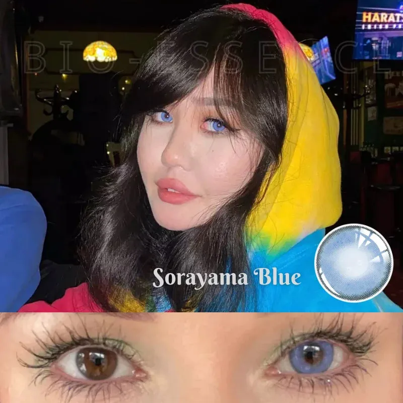 Bio-essence 1 Pair Colorful Contact Lenses For Eyes Colored Eye Lenses Brown Color Contact lens Yearly Lentillas Azules