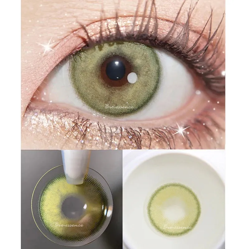Bio-essence 1 Pair Colorful Contact Lenses For Eyes Colored Eye Lenses Brown Color Contact lens Yearly Lentillas Azules