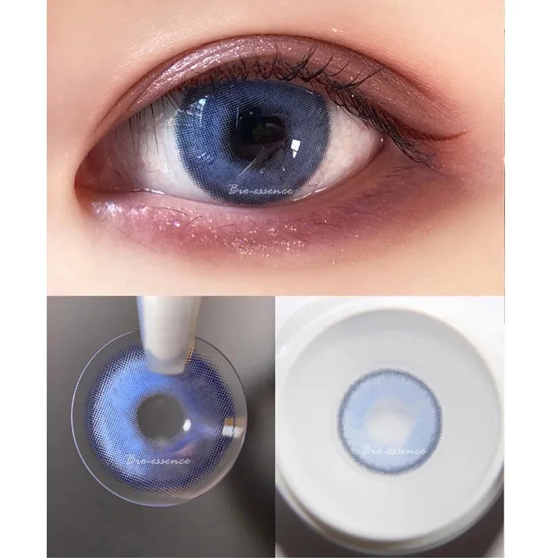Bio-essence 1 Pair Colorful Contact Lenses For Eyes Colored Eye Lenses Brown Color Contact lens Yearly Lentillas Azules