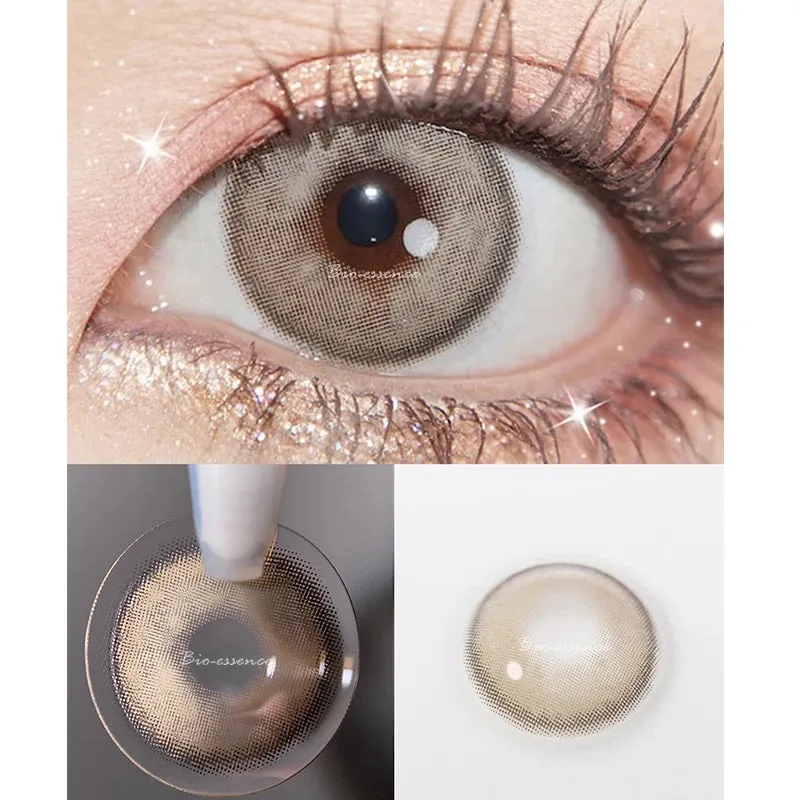 Bio-essence 1 Pair Colorful Contact Lenses For Eyes Colored Eye Lenses Brown Color Contact lens Yearly Lentillas Azules