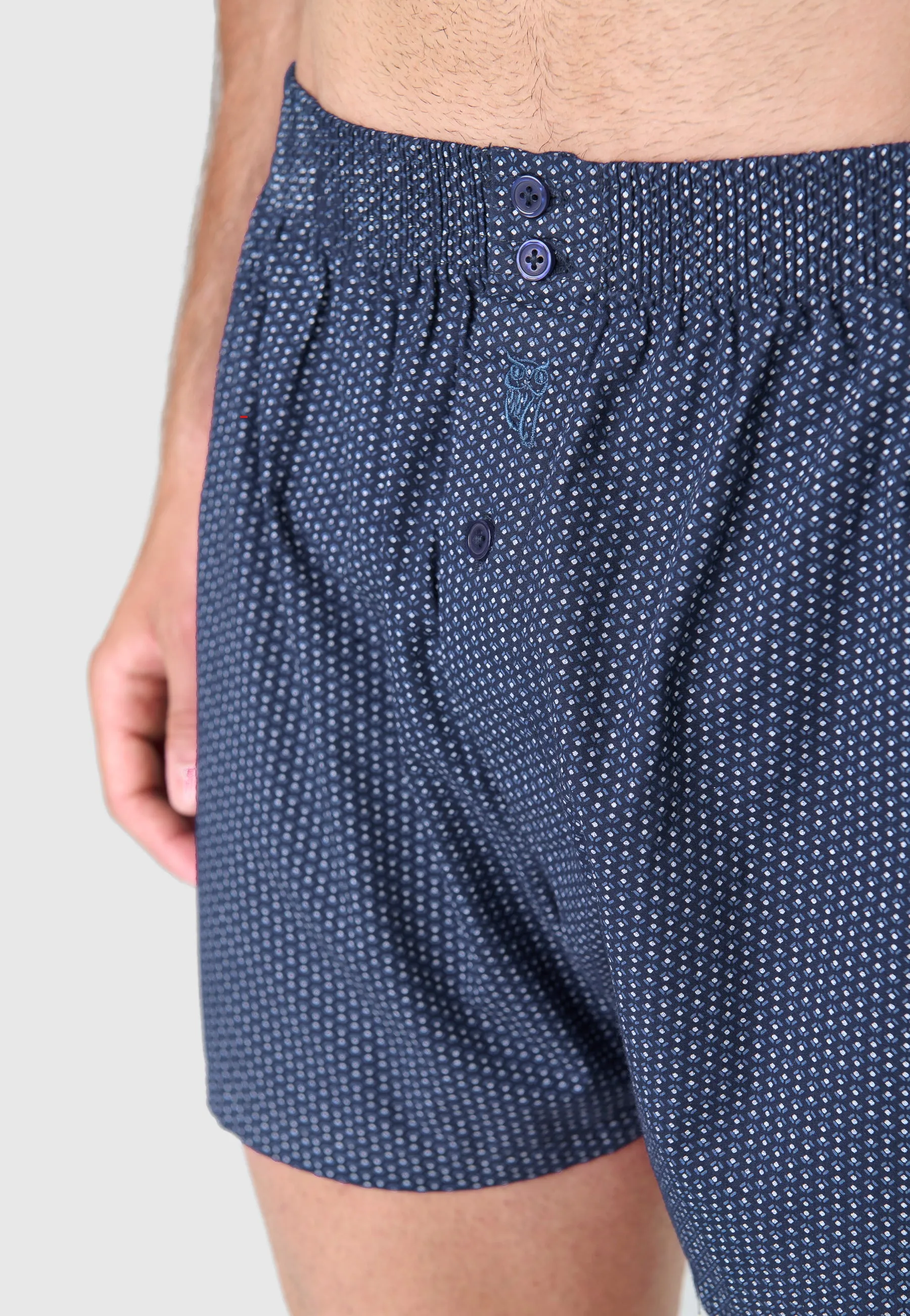 Calzoncillo Bóxer Hombre Algodón Tela Cuadros - Azul 6309_39
