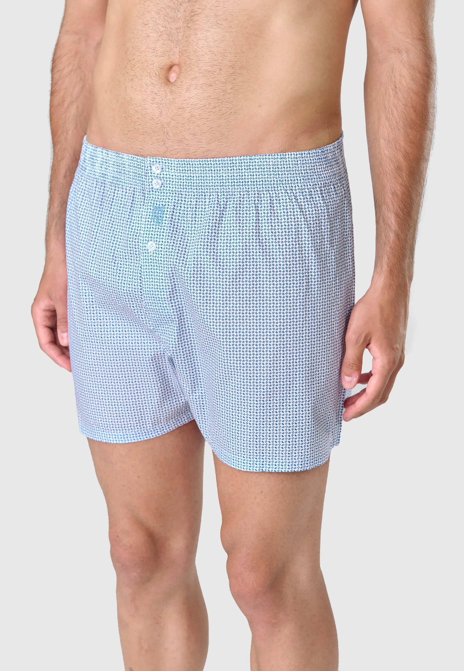 Calzoncillo Bóxer Hombre Algodón Tela Cuadros - Azul 6310_33