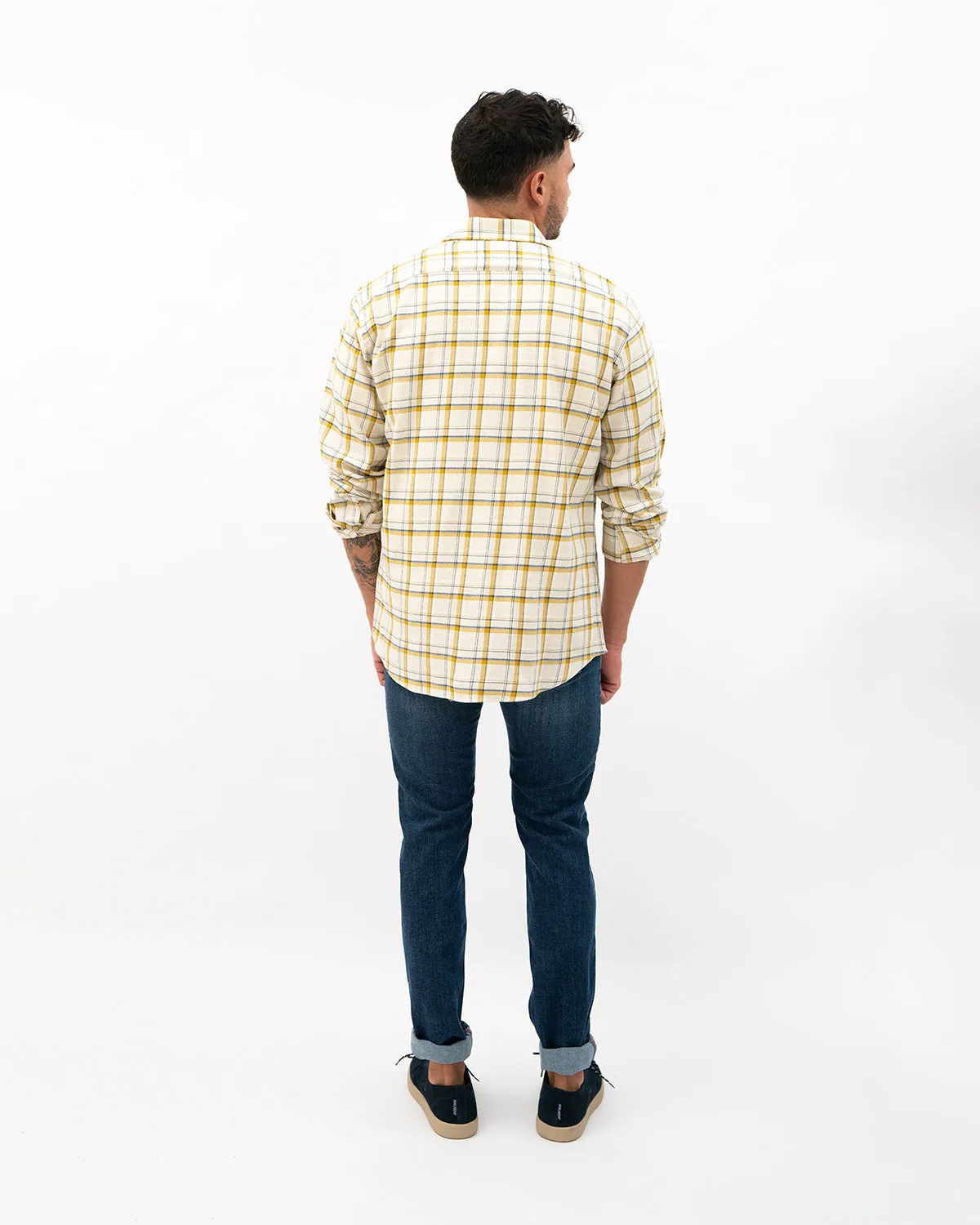 Camisa Cuadros Madras Beige