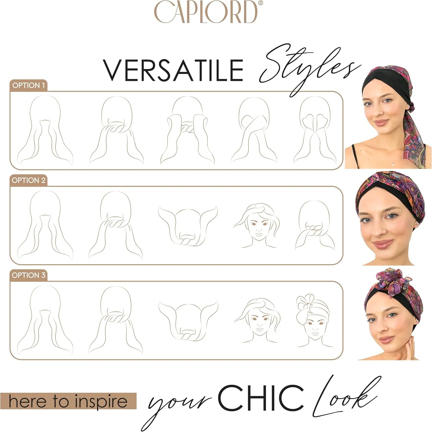 CAPLORD Head Scarf for Women Skull Cap Chemo Patients Headwear Cancer Hair Loss Scarf Headwrap Cover Hat Turban Covering Wrap