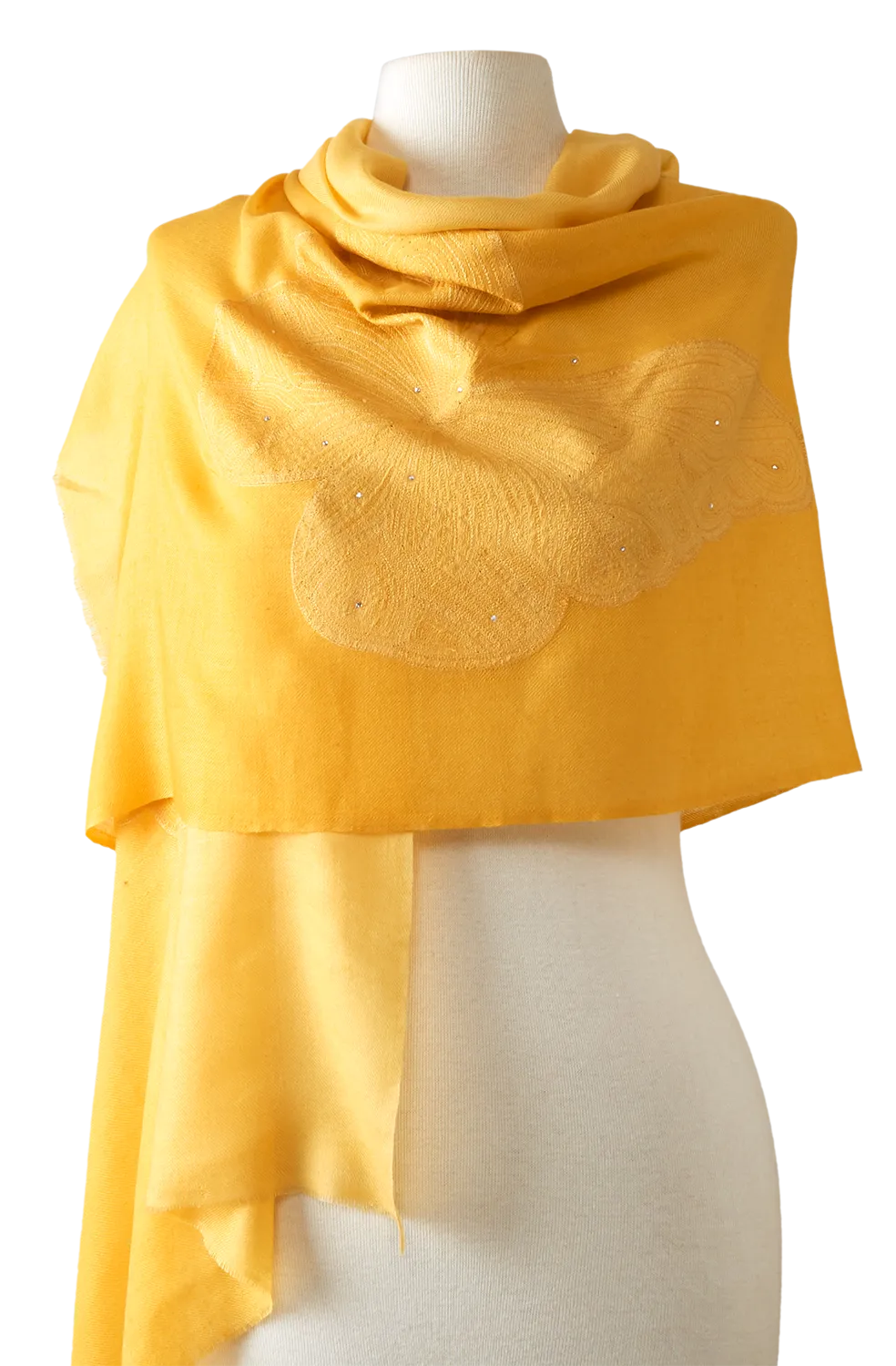 Cashmere Bordado butterfly amarelo