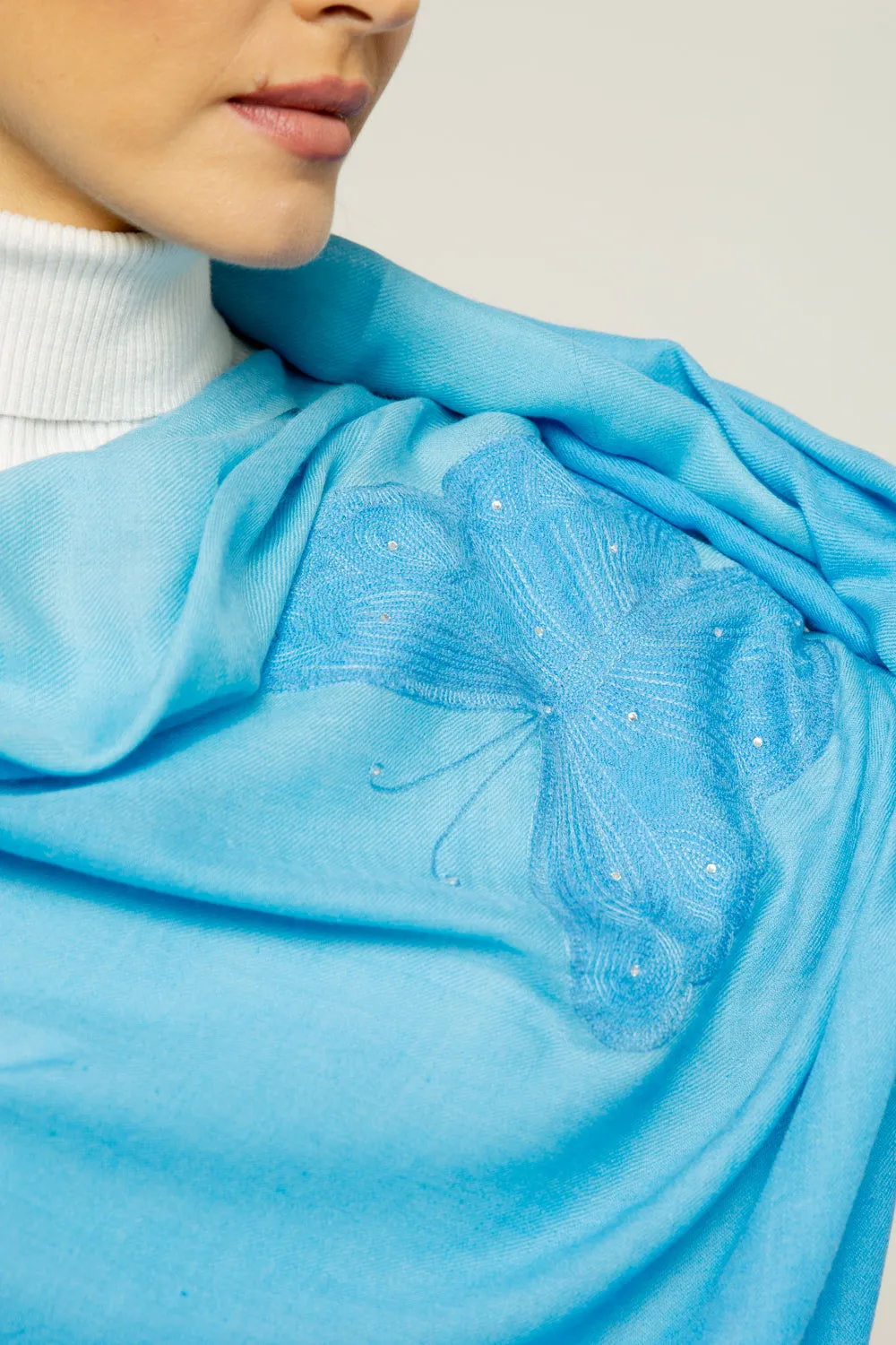 Cashmere Bordado butterfly azul
