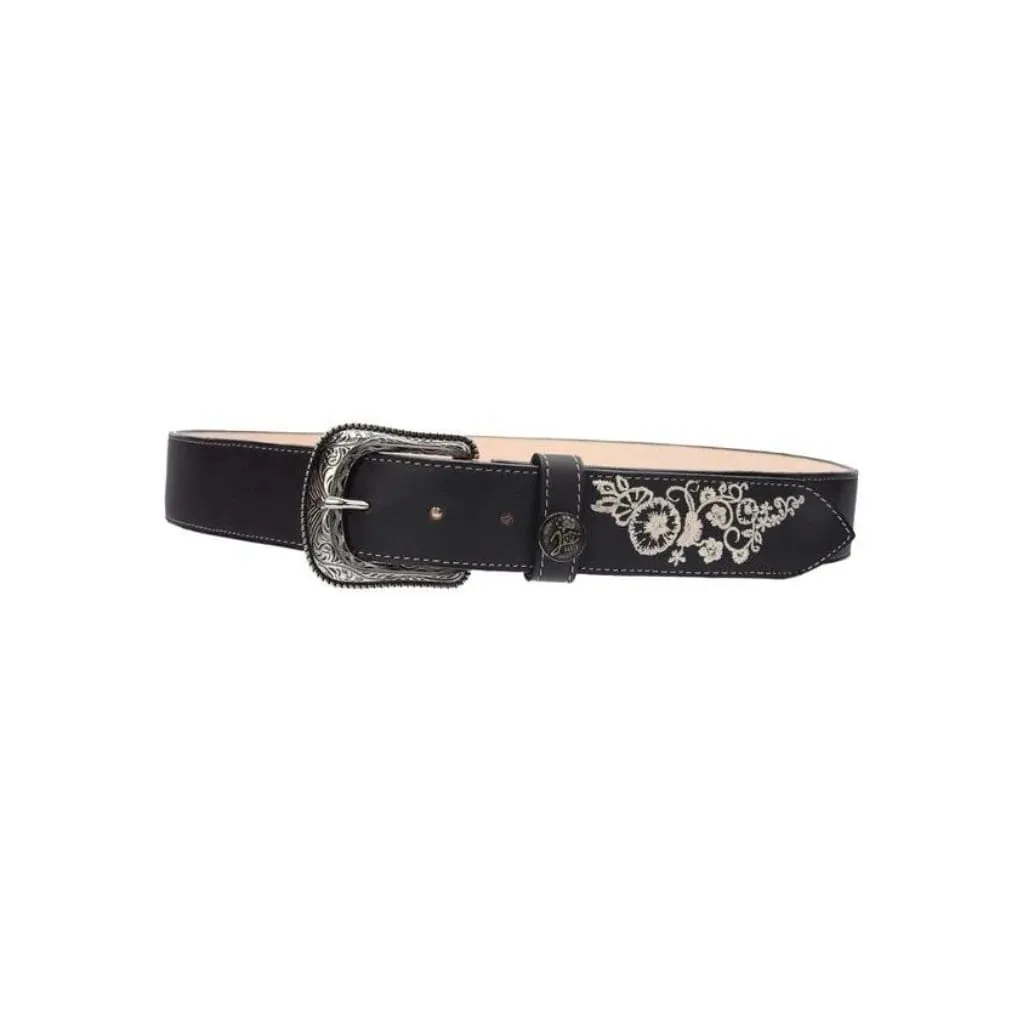 Cinto Vaquero para Mujer de Cuero Original Color Negro JB-1501NEG