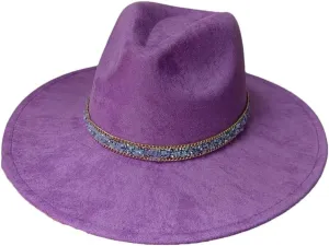 Decal Suede Hat Wide Brim Fedora Hat Men's and Women's Jazz Hat Suede Fedoras Sombrero 8 56-58cm
