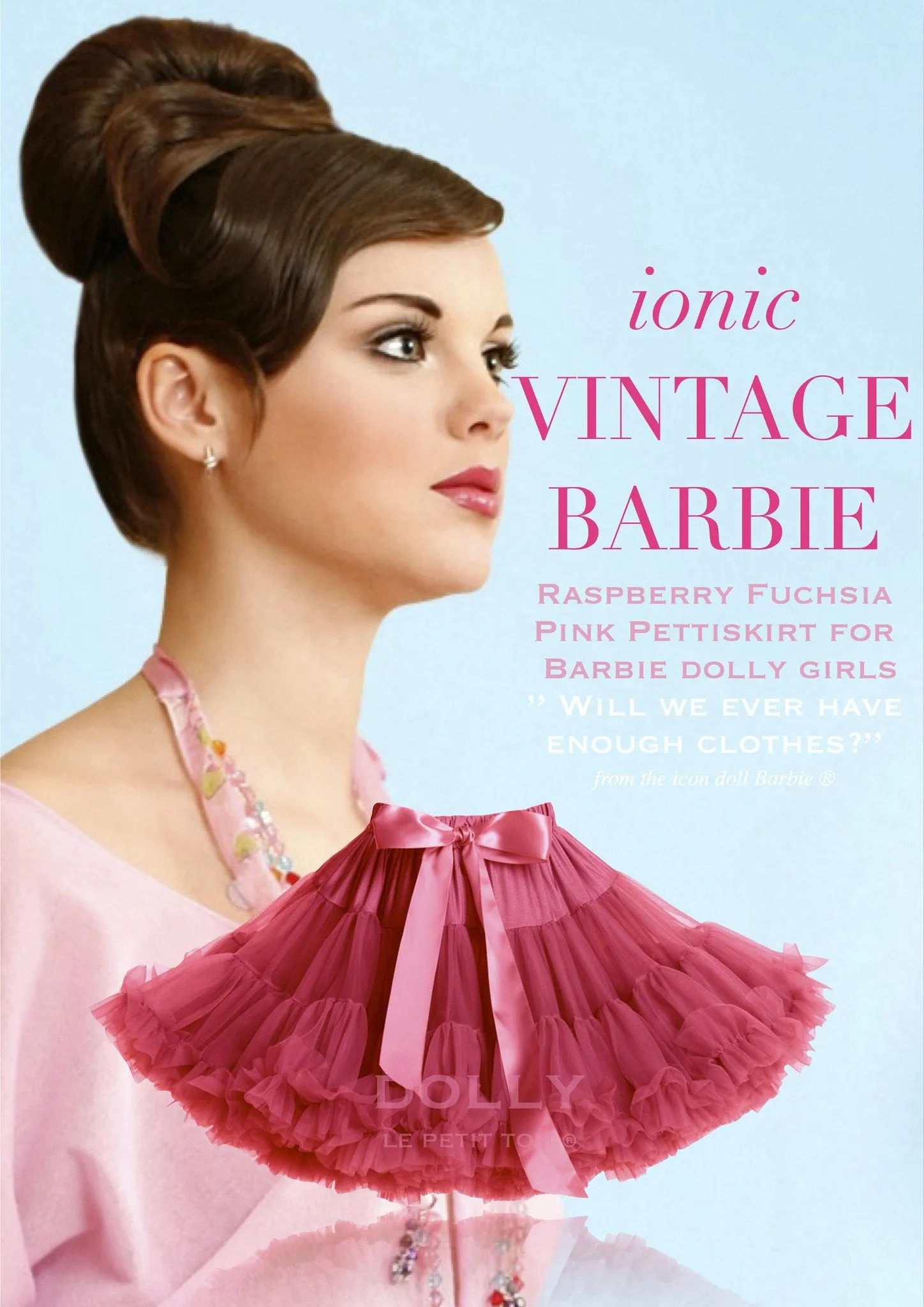 Vintage Barbie Pettiskirt in Barbie Pink by Dolly from Le Petit Tom - Modified for SEO Optimization