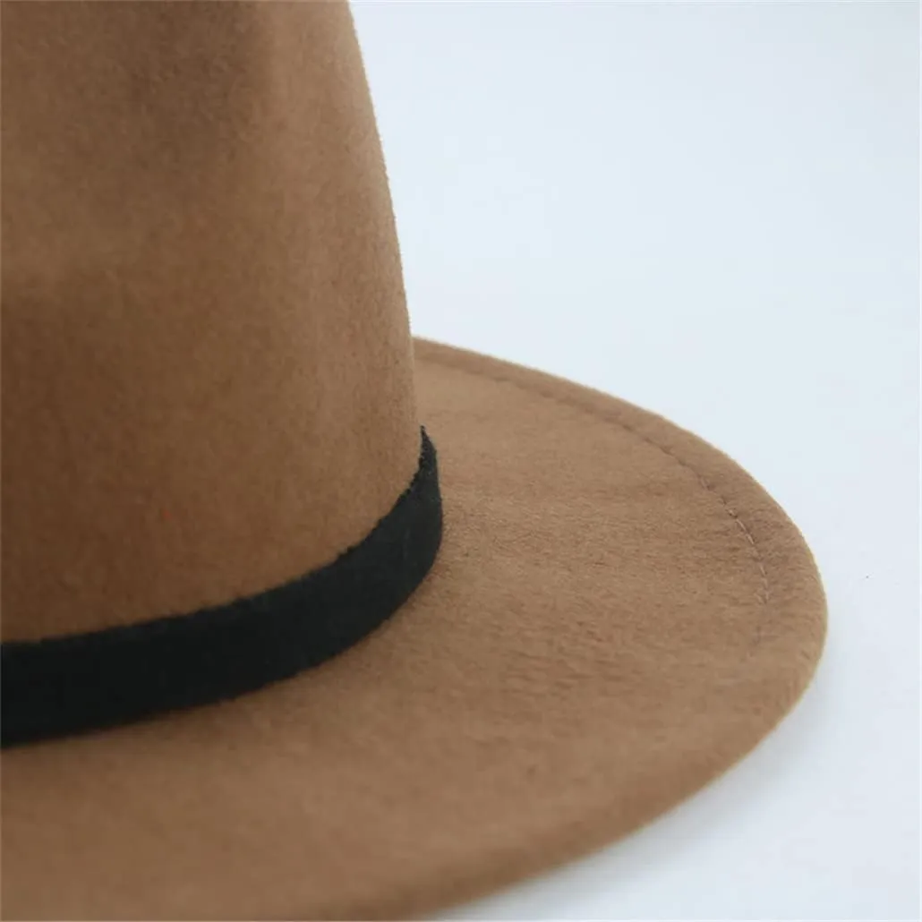 Hats for Women Men Formal Dress Wide Brim Fedora Hats Casual Wedding Church Jazz Caps Black Women Hat