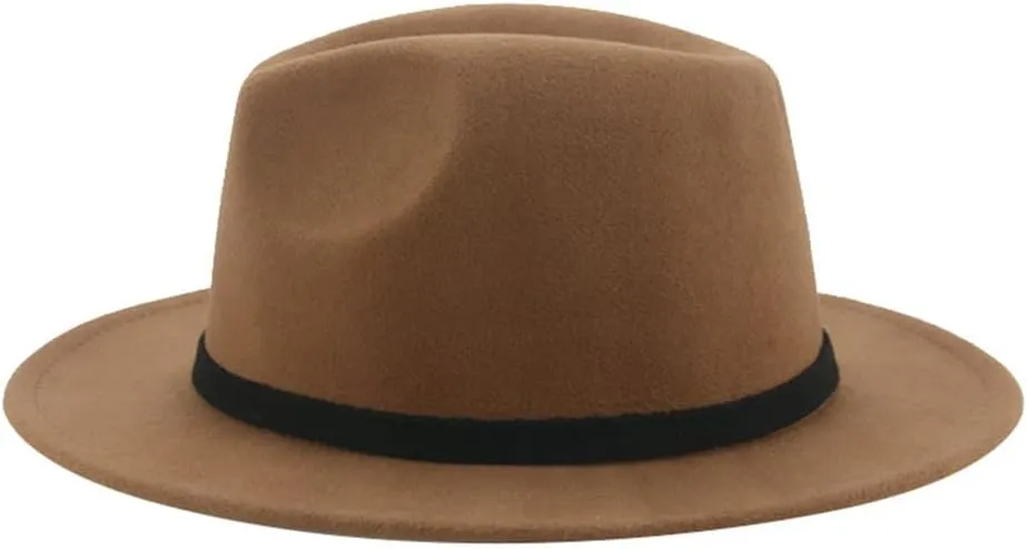 Hats for Women Men Formal Dress Wide Brim Fedora Hats Casual Wedding Church Jazz Caps Black Women Hat