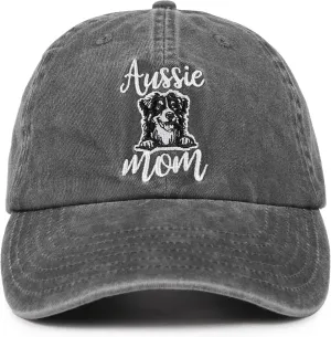 InnoBeta Australian Shepherd Gifts for Women, Aussie Dog Mom Gifts, Dog Lovers Gifts, Adjustable Vintage Baseball Cap Washed Cotton Embroidered Hat, Aussie Mom