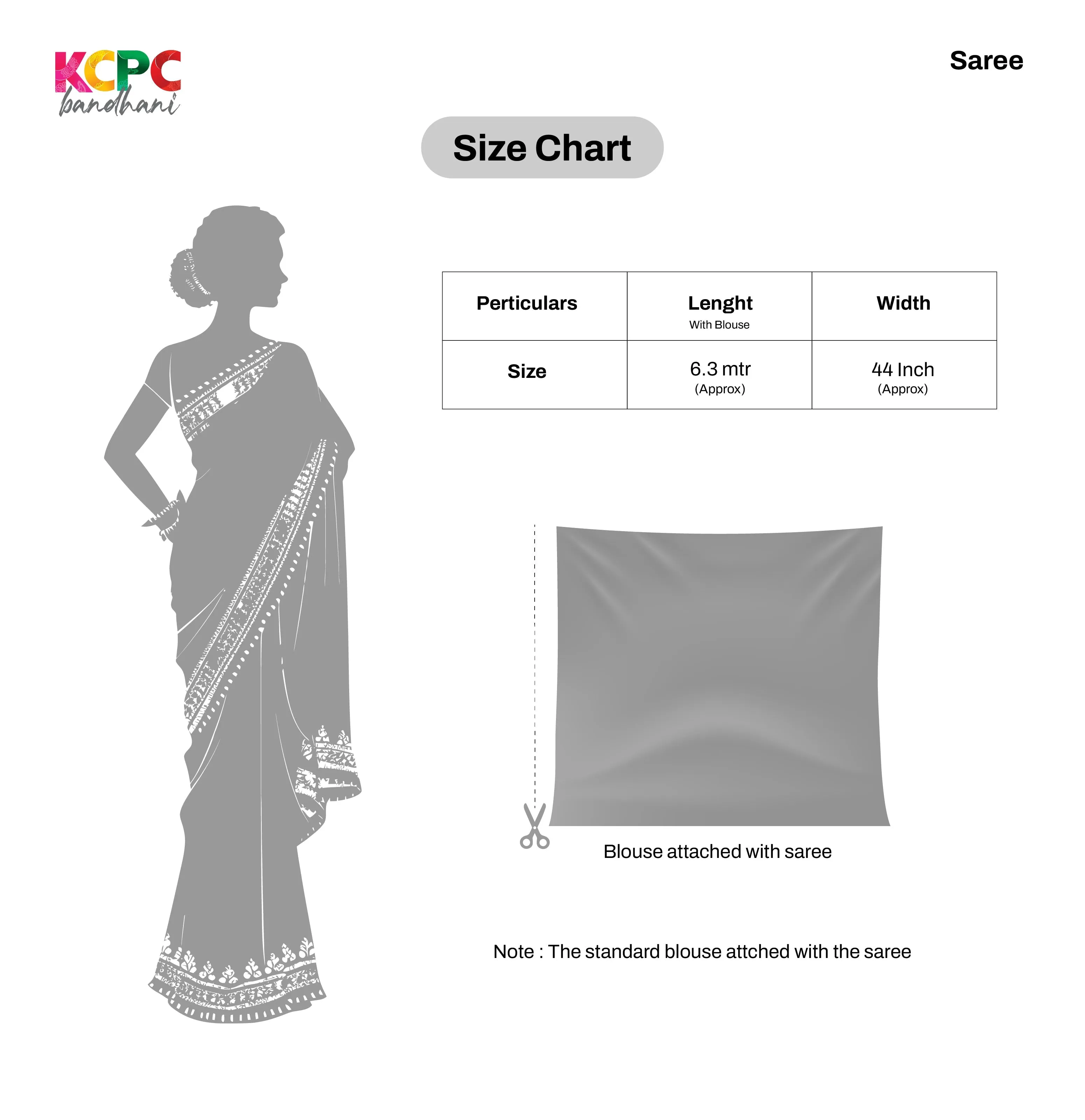 KcPc Chiffon Gotapatti Work Lightweight Saree  With Blouse AMT