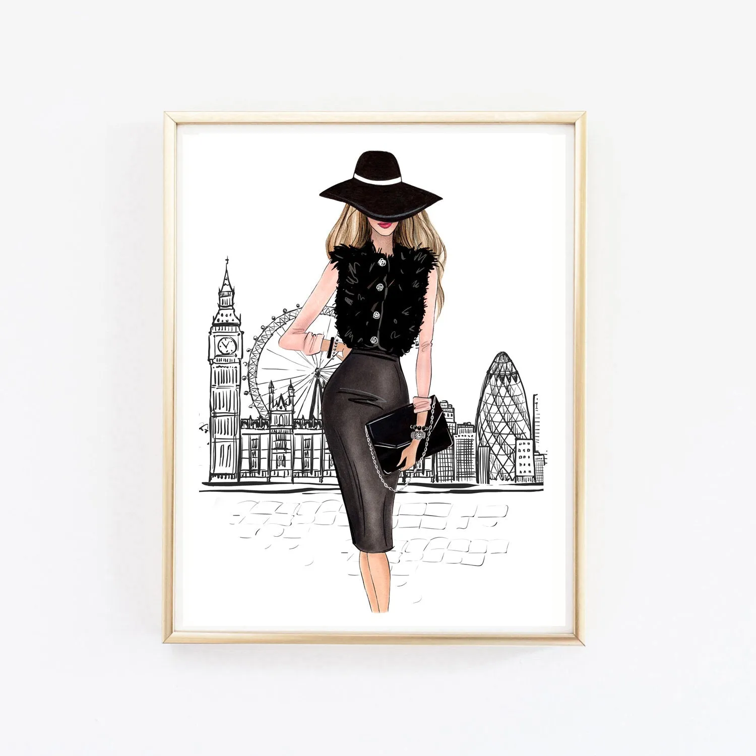 London inspired Set of 3 wall art prints
