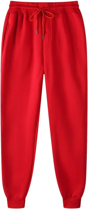 Mens Sweatpants Joggers Casual Solid Workout Track Pants Drawstring Fleece Lined Baggy Athletic Sweatpants