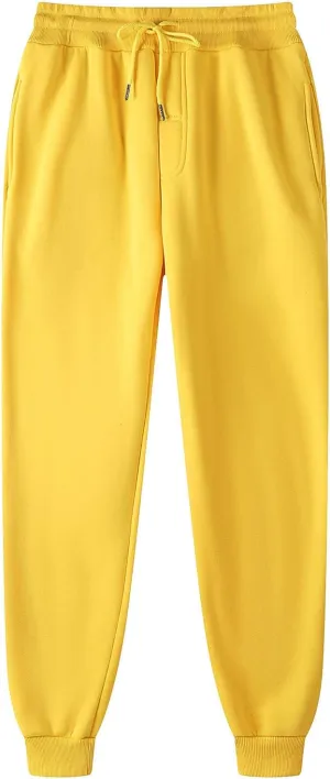 Mens Sweatpants Joggers Casual Solid Workout Track Pants Drawstring Fleece Lined Baggy Athletic Sweatpants