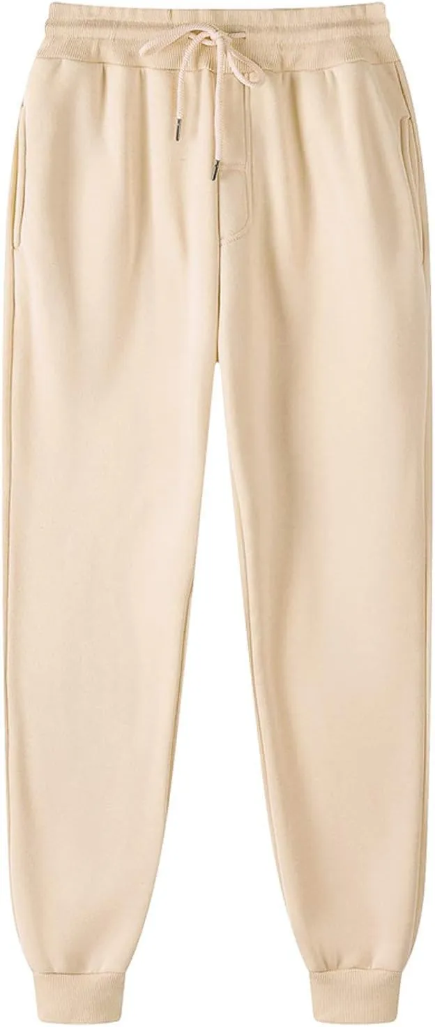 Mens Sweatpants Joggers Casual Solid Workout Track Pants Drawstring Fleece Lined Baggy Athletic Sweatpants