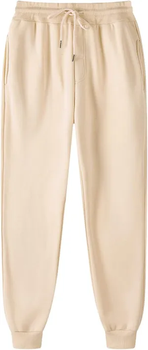 Mens Sweatpants Joggers Casual Solid Workout Track Pants Drawstring Fleece Lined Baggy Athletic Sweatpants