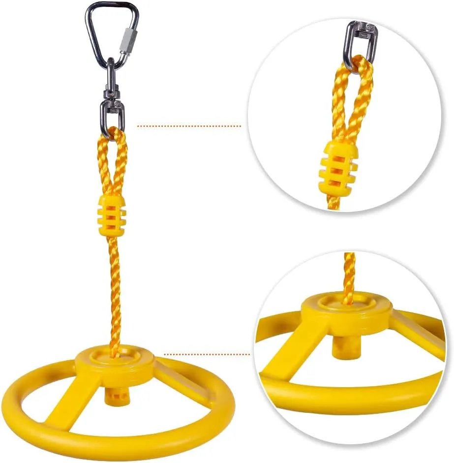 Ninja Wheel Obstacle for Kids Adults 360 Degrees Rotating Joint Jungle Gym Monkey Wheel Course Outdoor Indoor Playground Backyard Warrior Obstacle Course Slacking Line