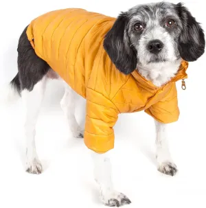 Pet Life Sporty Avalanche Lightweight Folding Winter Dog Coat - Adjustable Dog Jacket with a Concealed Zippered Collar and pop-Out Hood - Pet Coat for Small Medium Large Dogs