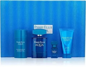 Set 4 Piezas Perry Ellis Aqua Para Hombre De Perry Ellis edt 100ml