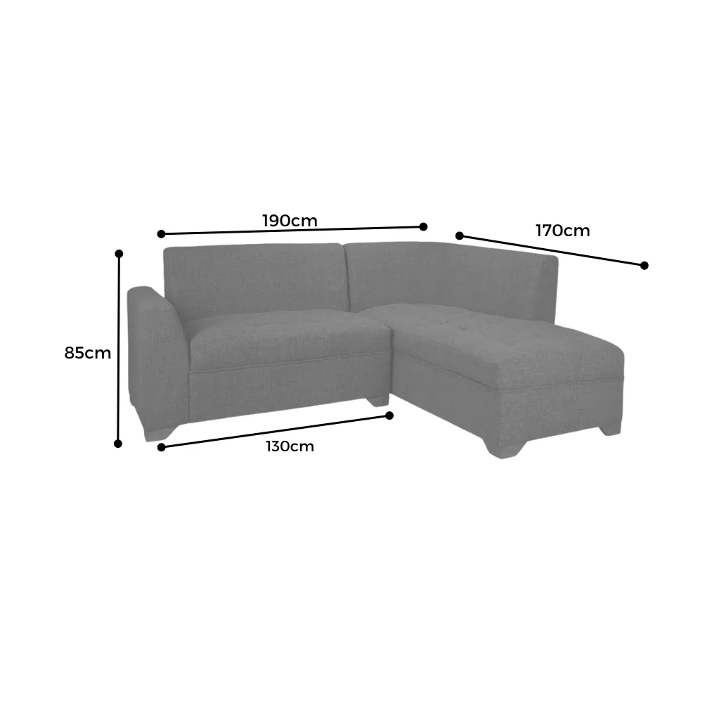 Sofa en L Osaki   Mesa Da Vinci   Cojines Tela Plomo