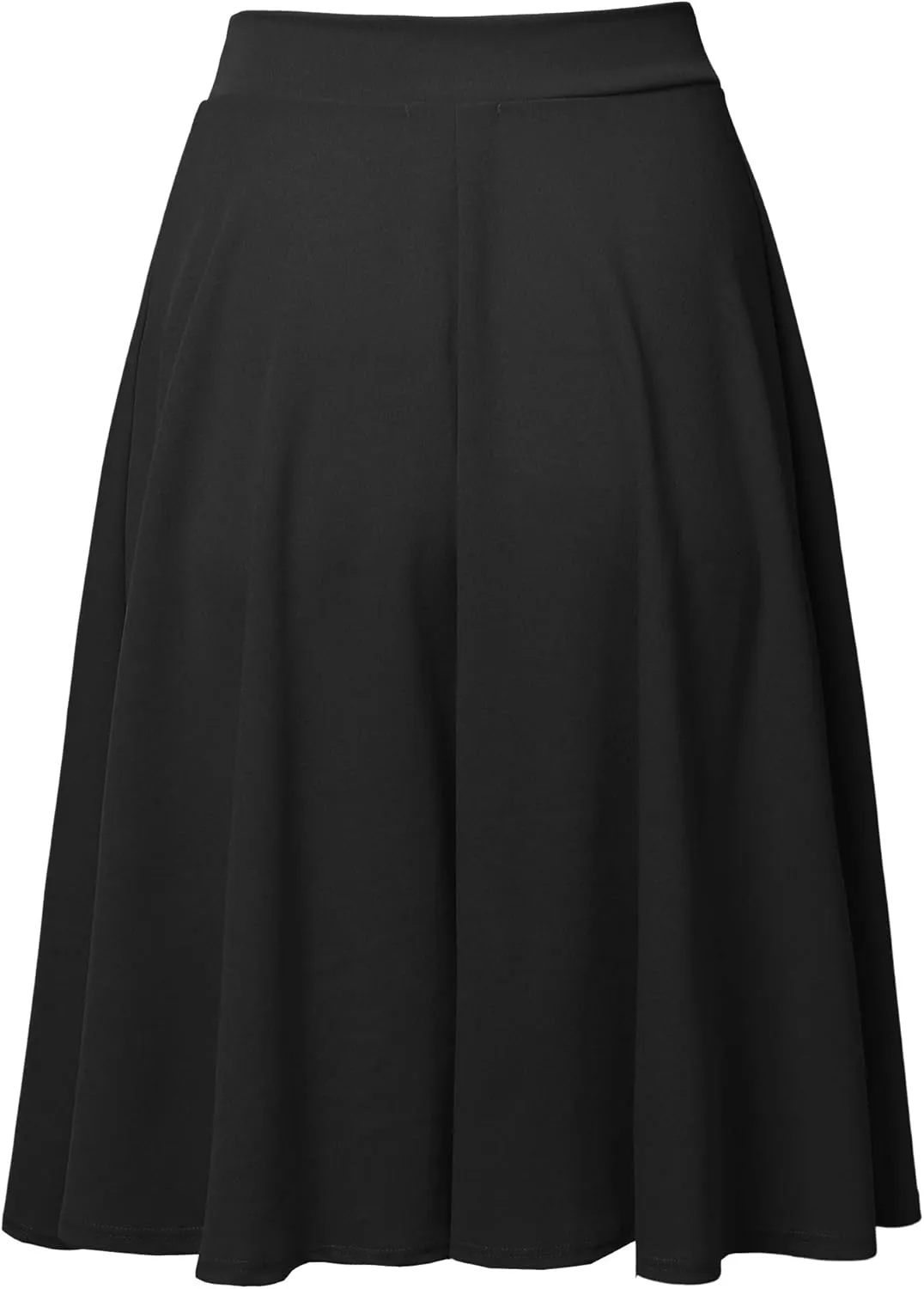 SSOULM Women's High Waist Flare A-Line Midi Skirt with Plus Size