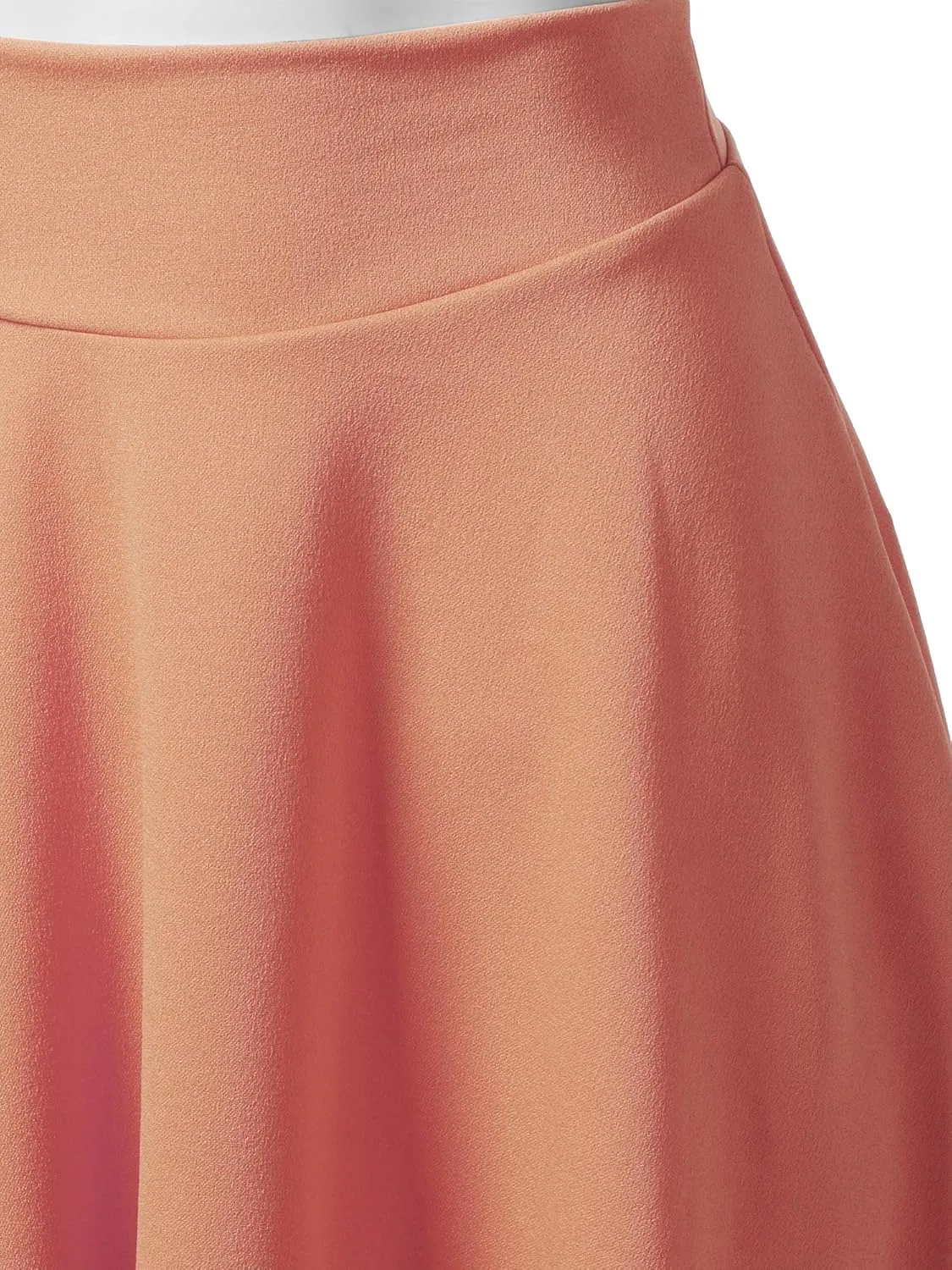 SSOULM Women's High Waist Flare A-Line Midi Skirt with Plus Size