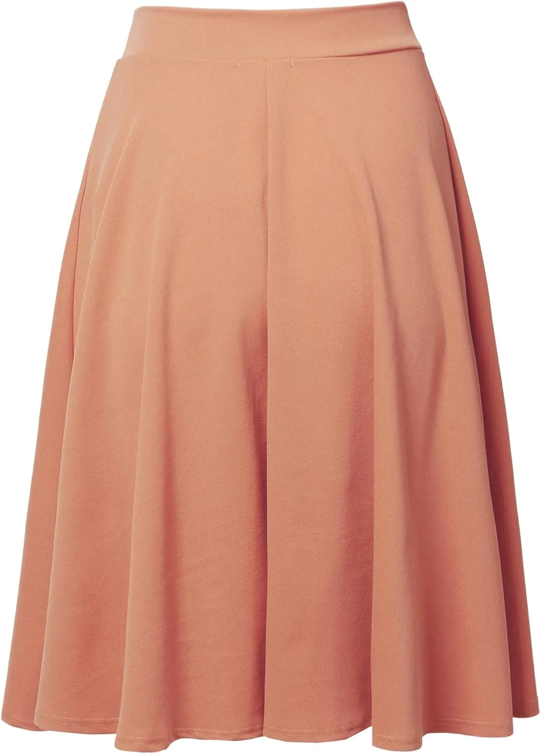 SSOULM Women's High Waist Flare A-Line Midi Skirt with Plus Size