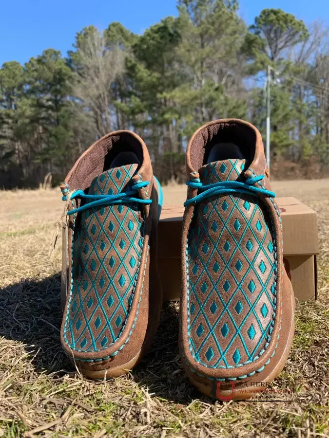 TWISTED X WOMENS BROWN TURQUOISE CASUAL SHOE