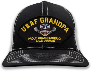 USAF Air Force Grandpa - Proud Grandfather of a US Airman Adjustable Ballcap or Trucker Hat