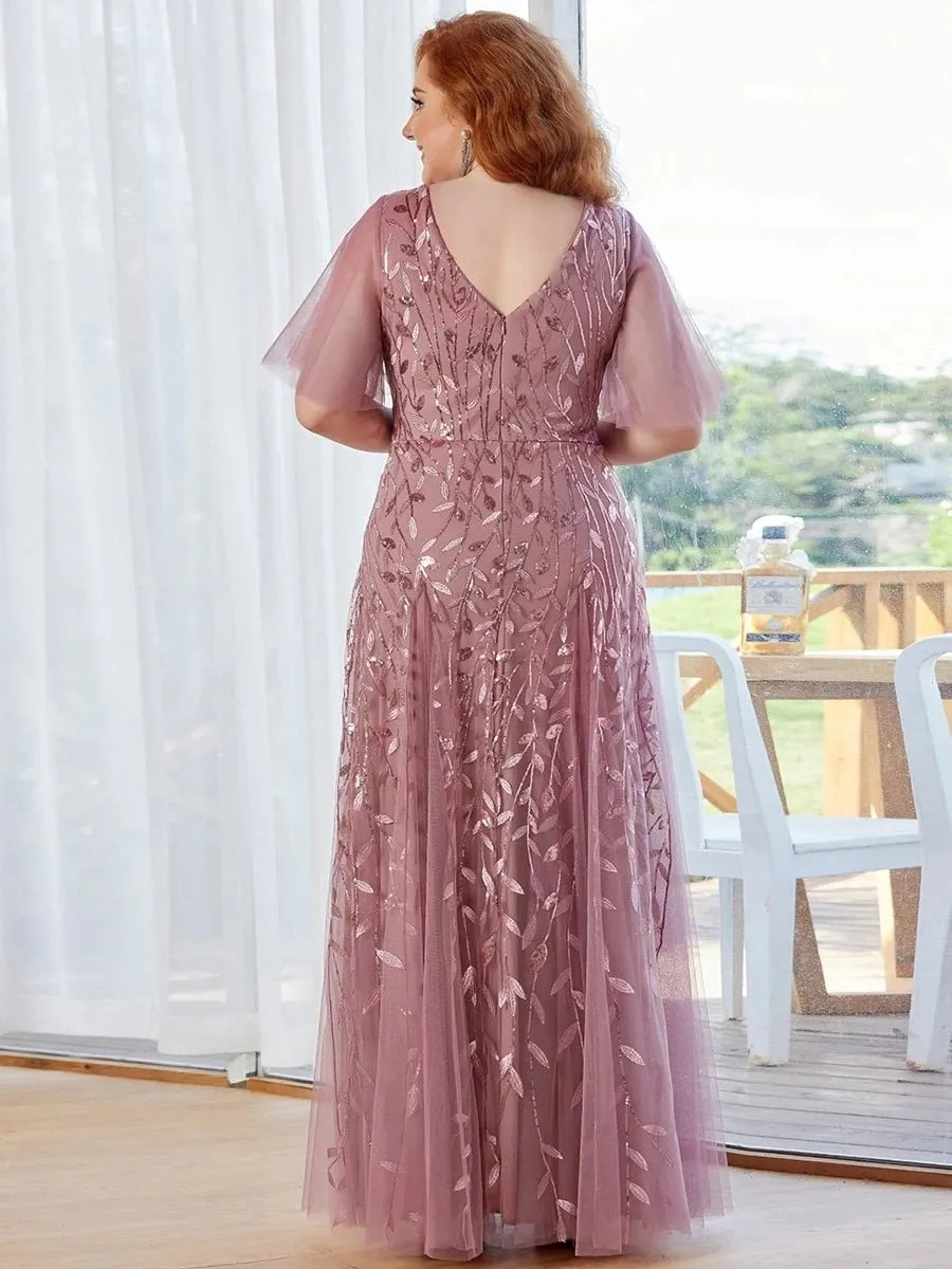 Vestido de Festa Longo com Detalhes em Brilhos Bordados (Pronta Entrega)