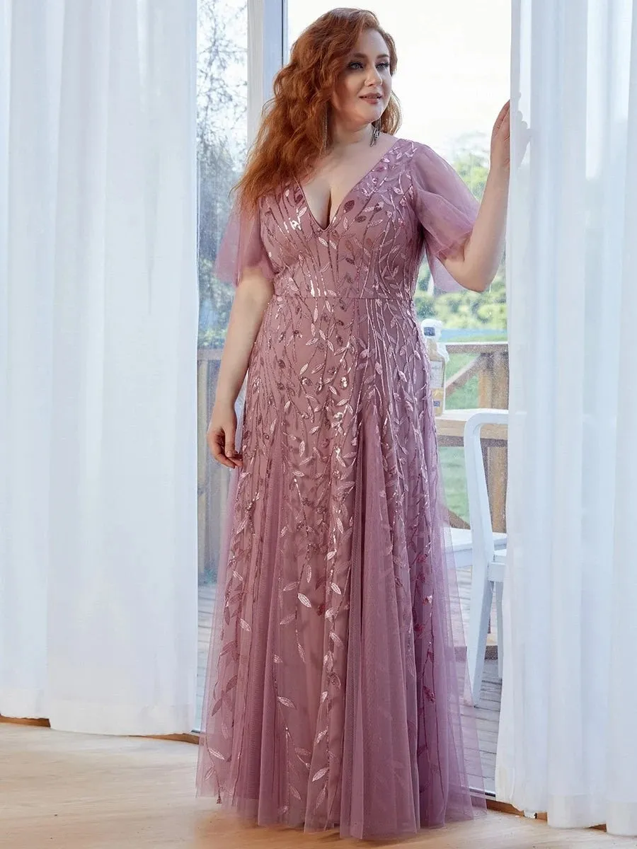 Vestido de Festa Longo com Detalhes em Brilhos Bordados (Pronta Entrega)
