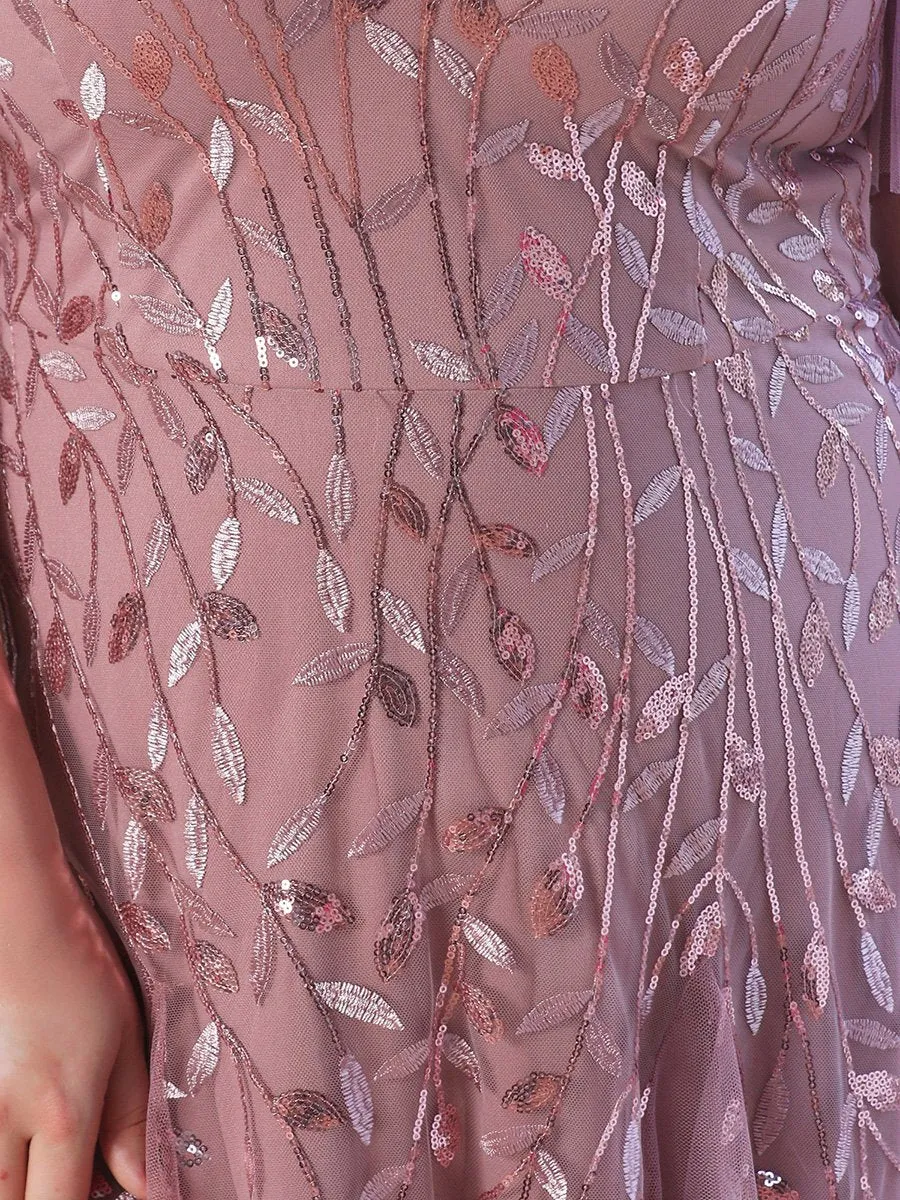 Vestido de Festa Longo com Detalhes em Brilhos Bordados (Pronta Entrega)
