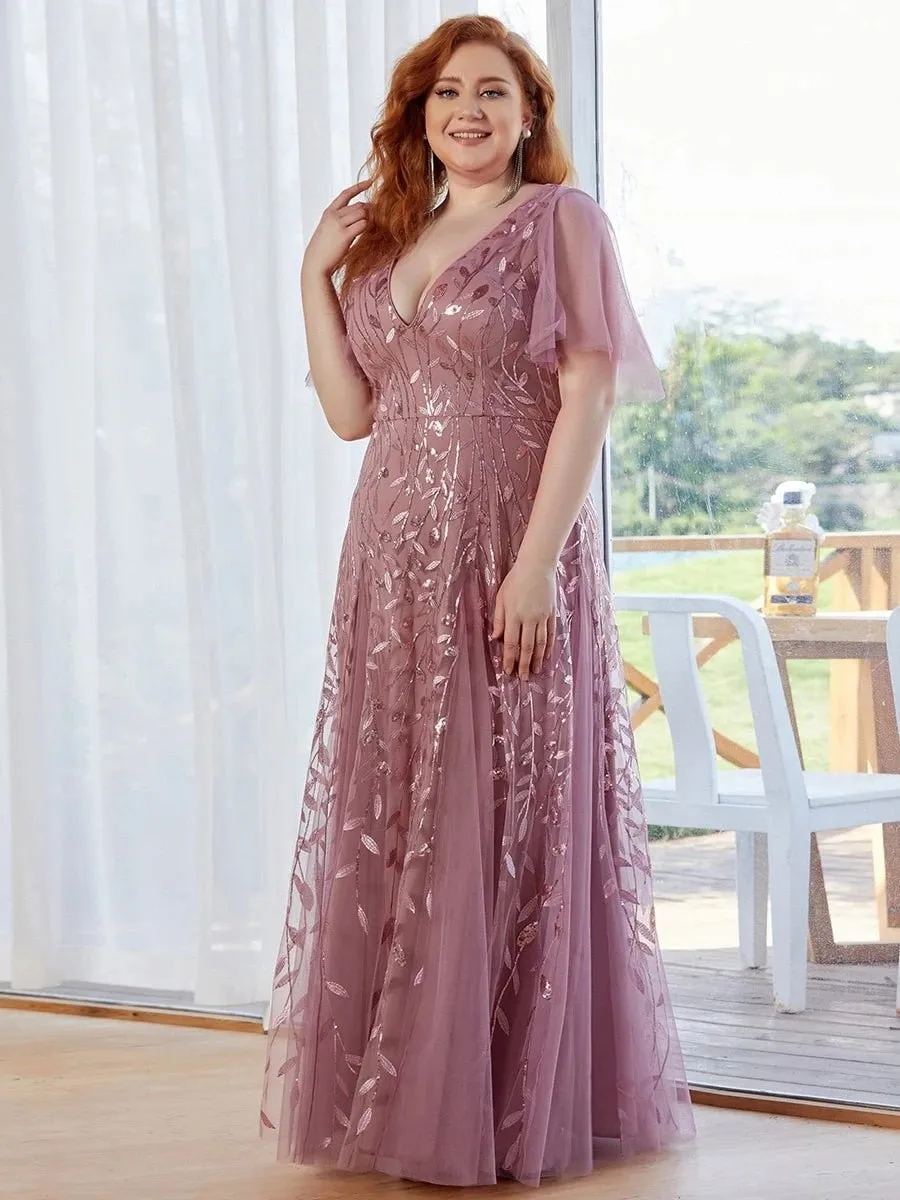 Vestido de Festa Longo com Detalhes em Brilhos Bordados (Pronta Entrega)
