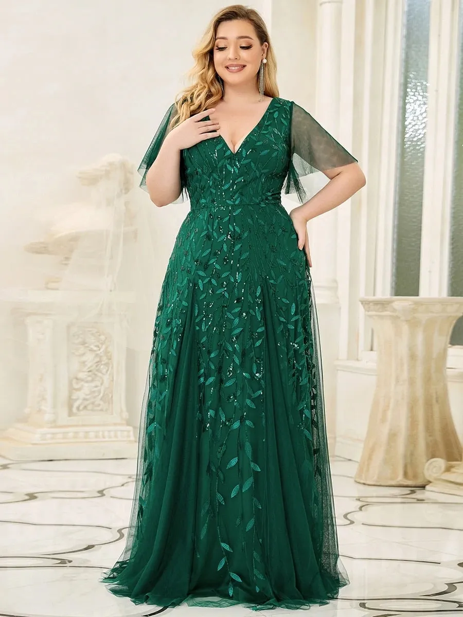 Vestido de Festa Longo com Detalhes em Brilhos Bordados (Pronta Entrega)