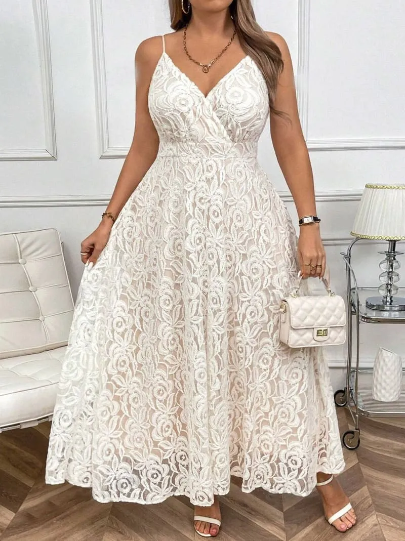 Vestido de Festa Longo Renda Branco Alcinha