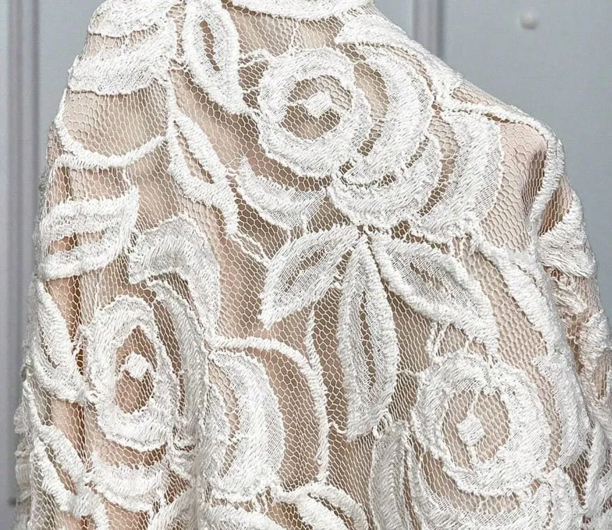 Vestido de Festa Longo Renda Branco Alcinha