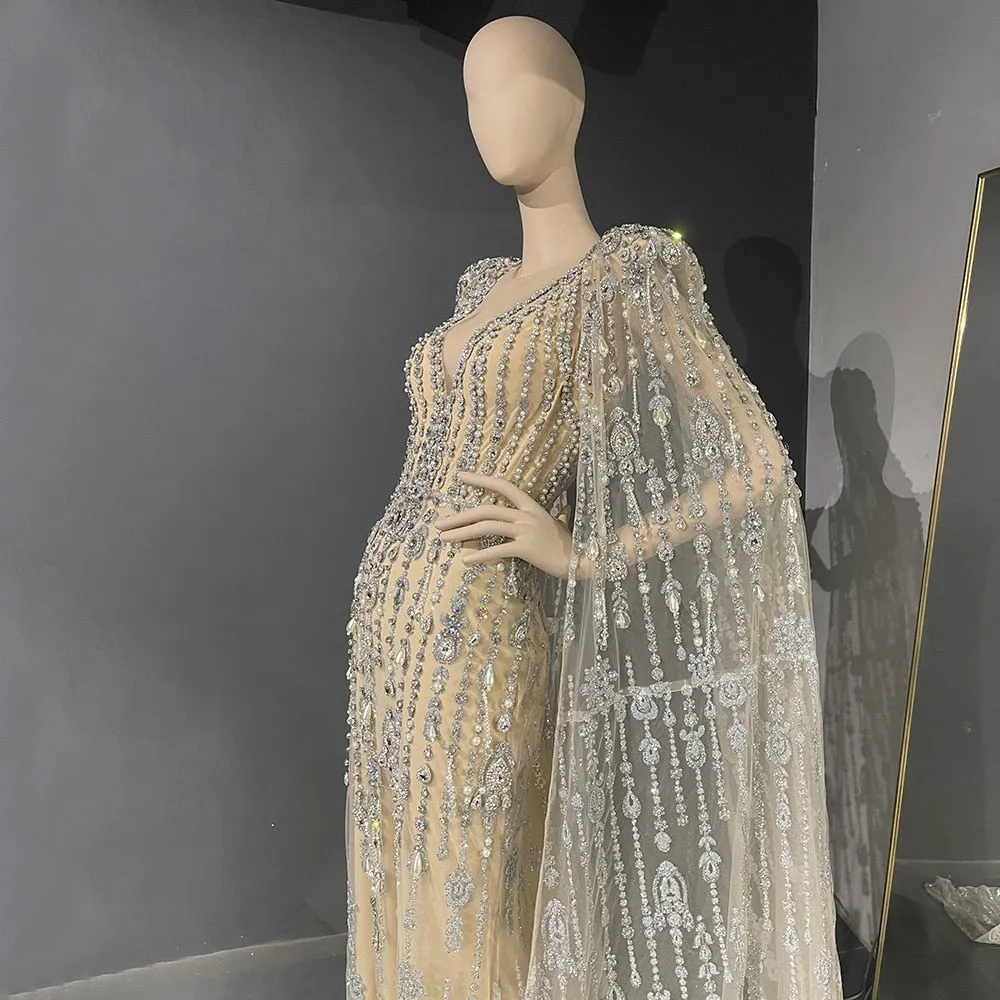 Vestido de Festa Luxo Majestic Todo Decorado em Strass e Pérolas - Modelo Especial