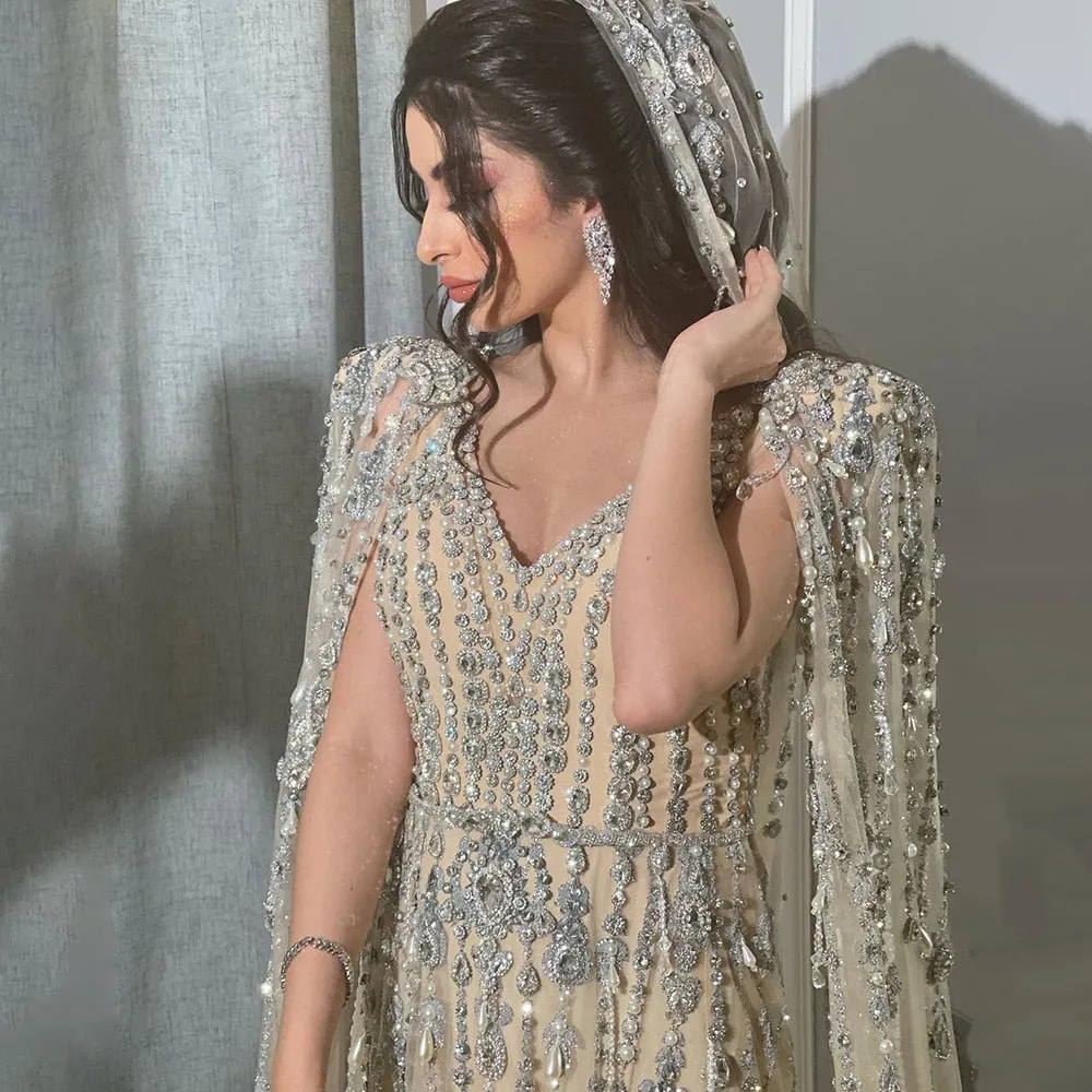 Vestido de Festa Luxo Majestic Todo Decorado em Strass e Pérolas - Modelo Especial