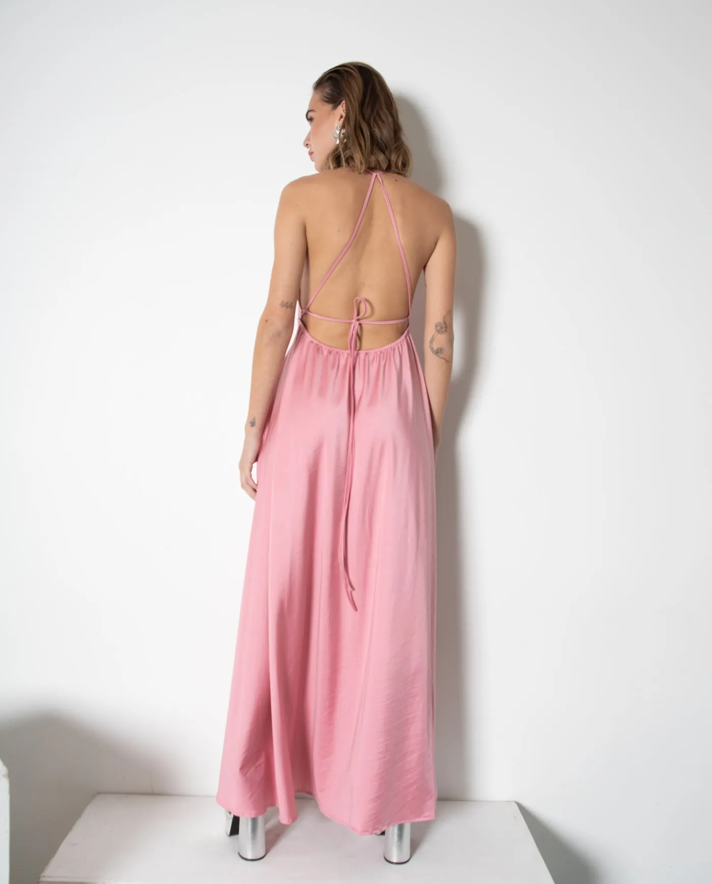 VESTIDO DE FIESTA LARGO AMELIA ROSADO