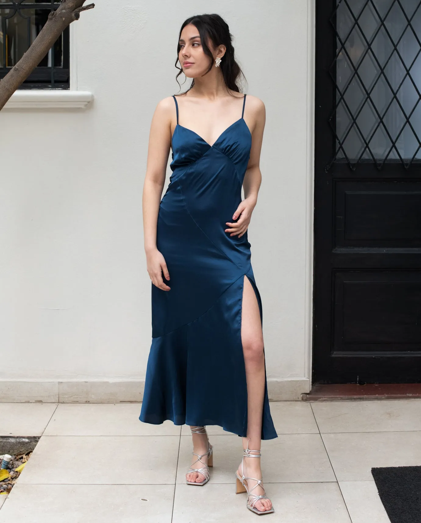 Vestido de Fiesta Largo Manuela Azul Oscuro