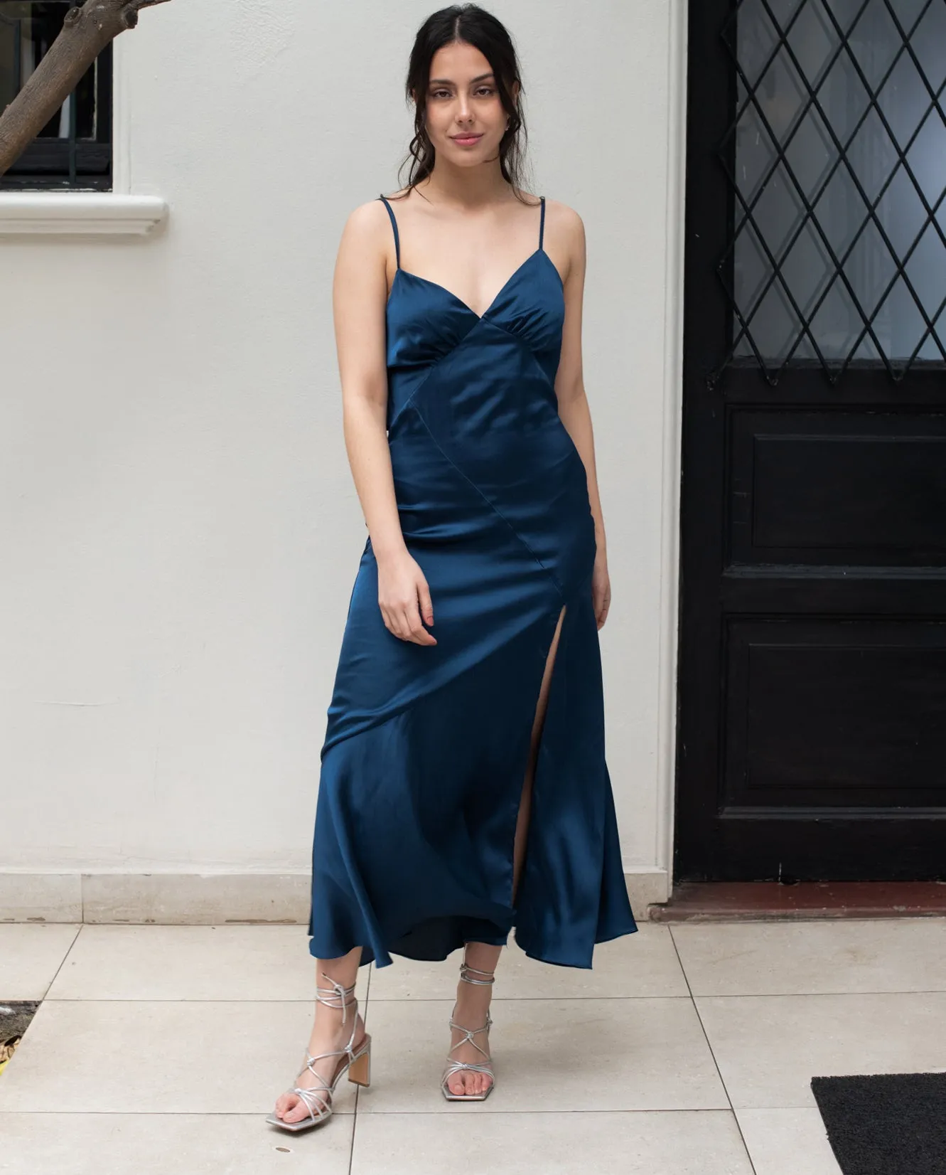 Vestido de Fiesta Largo Manuela Azul Oscuro