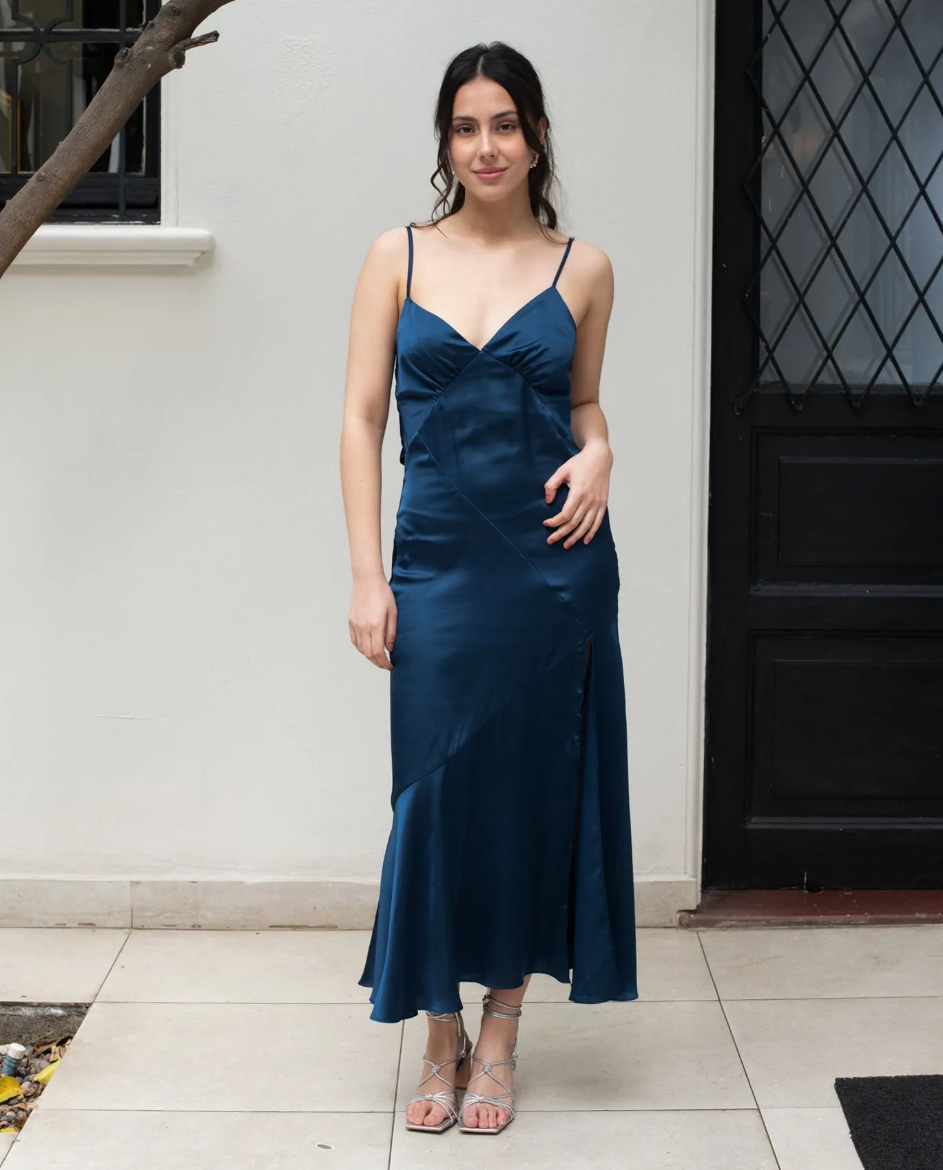 Vestido de Fiesta Largo Manuela Azul Oscuro