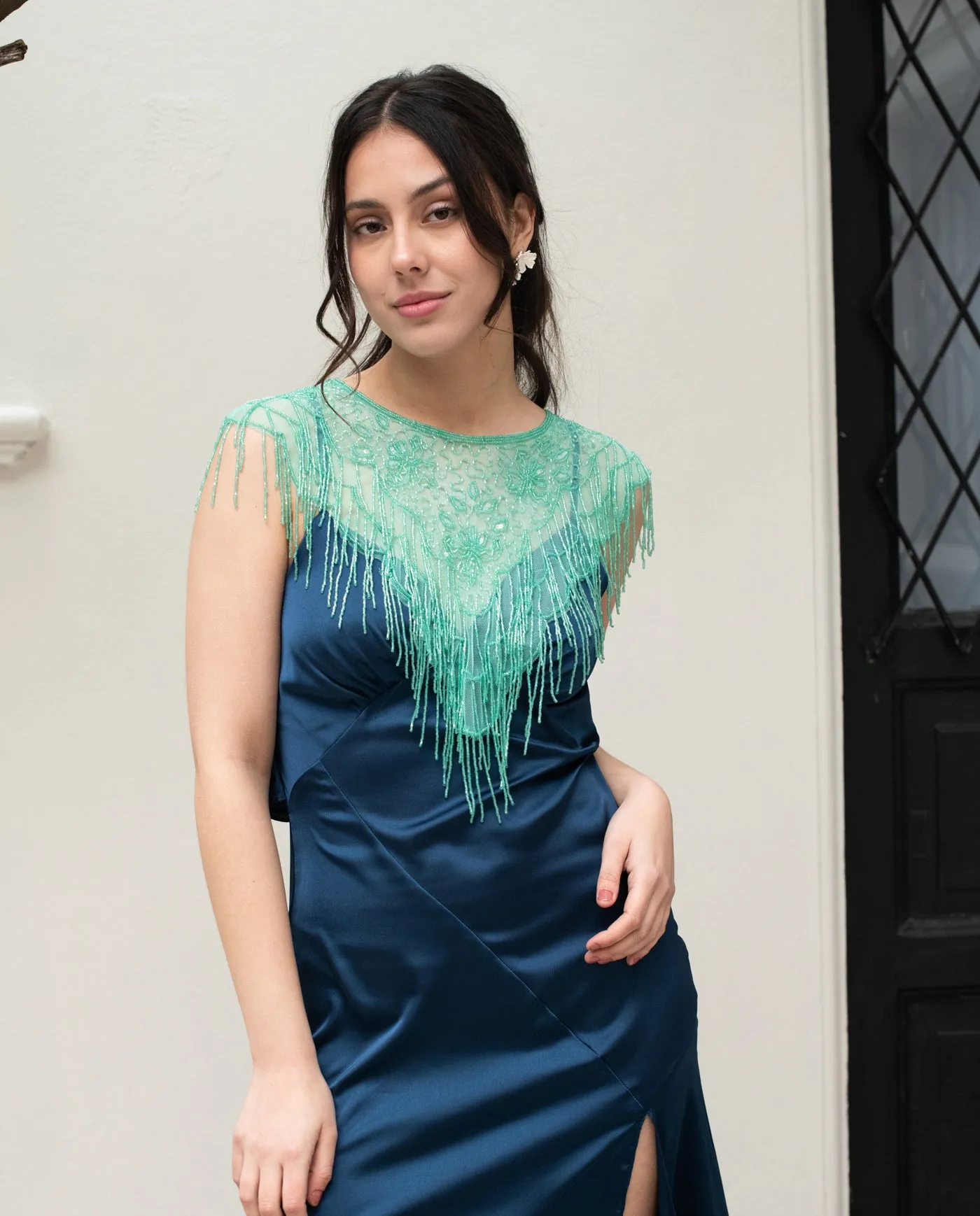 Vestido de Fiesta Largo Manuela Azul Oscuro