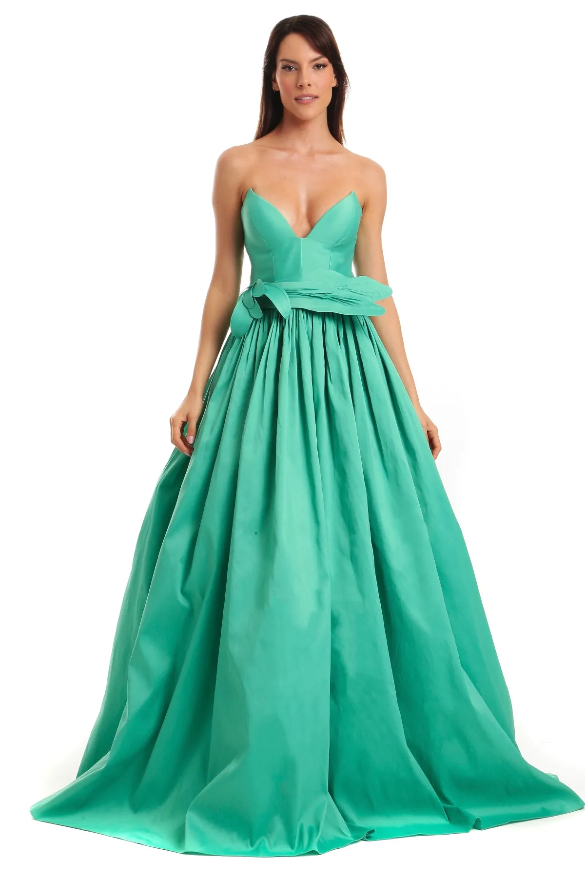 Vestido Longo Zibeline Decote Em V