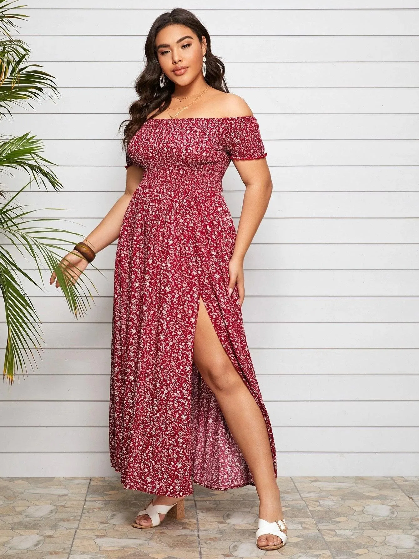 Vestido Ombro A Ombro Plus Size - Veronika