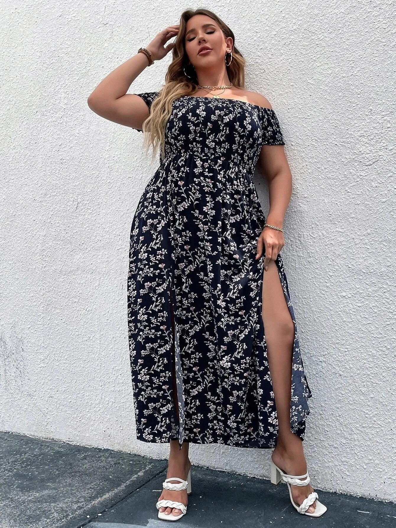 Vestido Ombro A Ombro Plus Size - Veronika